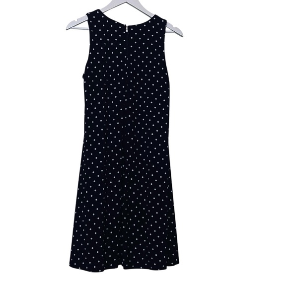 Anne Klein Navy and White Polka Dot Midi Dress Sz 10 - Picture 2 of 12